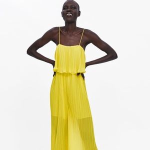 Yellow Pleated Romper from Zara